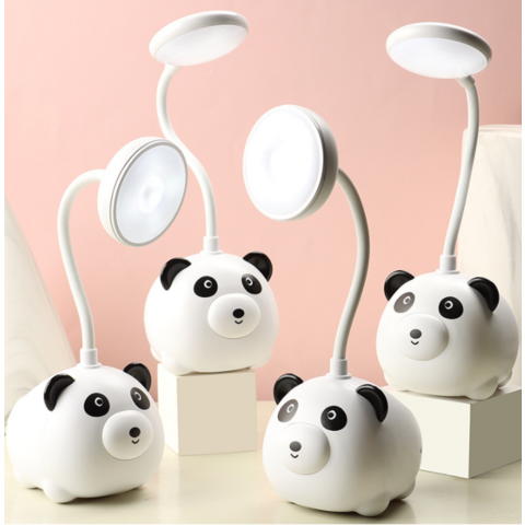 Portalápices Panda Creativo con Lámpara LED de Escritorio para Protección Ocular y Carga Nocturna - Lámpara de Mesa
