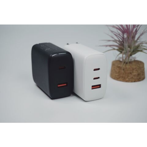 100W GaN USB C PD Ladegerät mit QC3.0, austauschbaren Stecker (US/UK/EU/AU) für Laptop, Tablet und Telefon