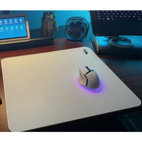 Tapis de Souris en Verre Haute Vitesse, Tapis de Souris Ultra Fin en Verre Trempé pour Bureau de Jeu