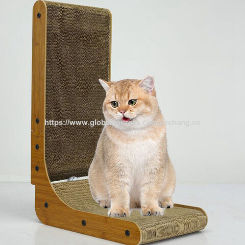 Arranhador para gatos tipo L, vertical, resistente ao desgaste, ninho, estrutura de escalada, brinquedo grande de papelão ondulado para gatos
