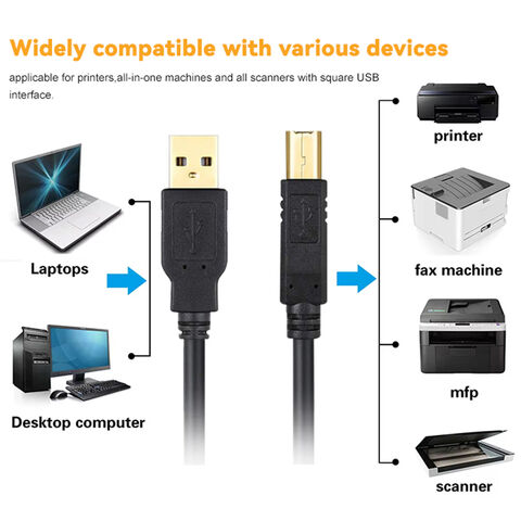 USB 2.0 A-auf-B-Kabel mit vergoldeten Anschlüssen für High-Speed-Drucker-Datenübertragung