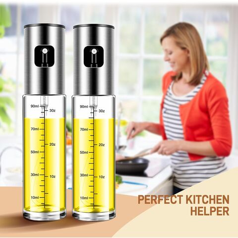 2er-Pack Ölsprüher Glas 100 ml, Ölspray für Heißluftfritteuse, Sprühflasche für Speiseöl, Olivenölsprüher.