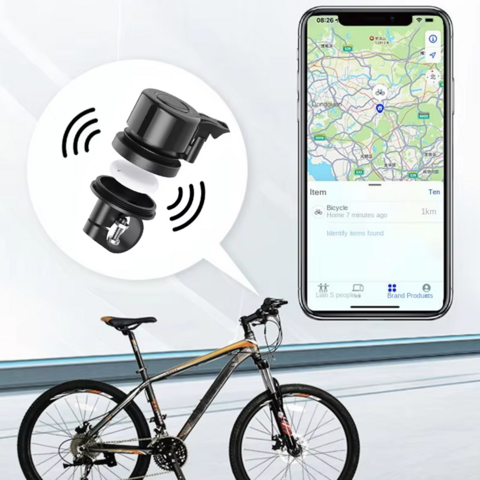 Mini Sonnette de Vélo Intelligente Live Anti-Perte GPS Tracker Localisateur pour Vélo, Compatible AirTag