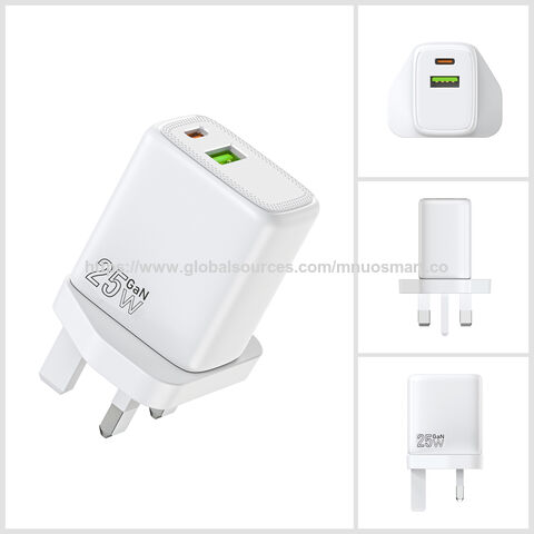 MNUO Bestseller 25W 1A1C GaN Ladegerät mit PPS/PD/DC Protokoll, UK Stecker, für Laptop/OnePlus, OEM/ODM Lieferant