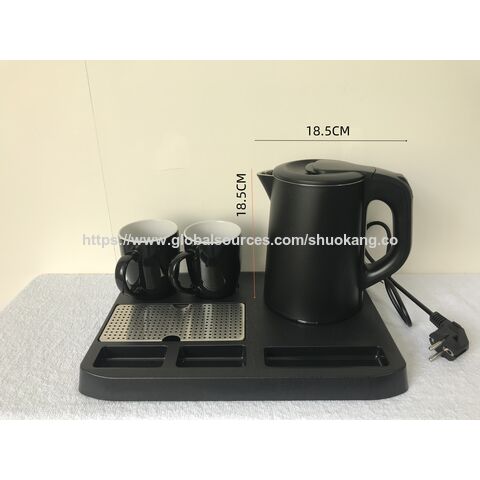 Ensemble Rétro 3-en-1 à Chauffage Rapide pour Petit-Déjeuner Bouilloire Appareil Ménager Acier Inoxydable Ensemble Plateau Bouilloire Électrique pour Hôtel