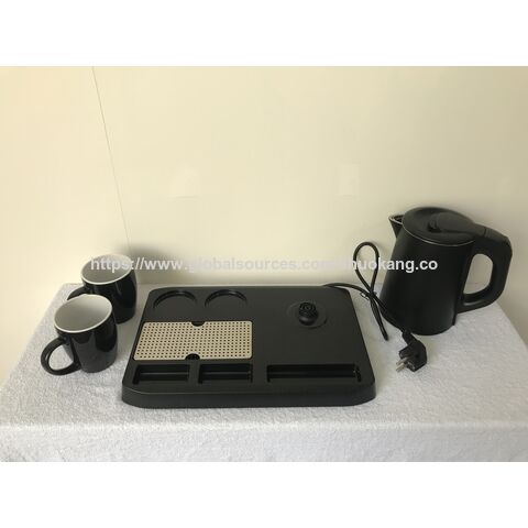Ensemble Rétro 3-en-1 à Chauffage Rapide pour Petit-Déjeuner Bouilloire Appareil Ménager Acier Inoxydable Ensemble Plateau Bouilloire Électrique pour Hôtel
