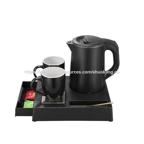 Ensemble Rétro 3-en-1 à Chauffage Rapide pour Petit-Déjeuner Bouilloire Appareil Ménager Acier Inoxydable Ensemble Plateau Bouilloire Électrique pour Hôtel