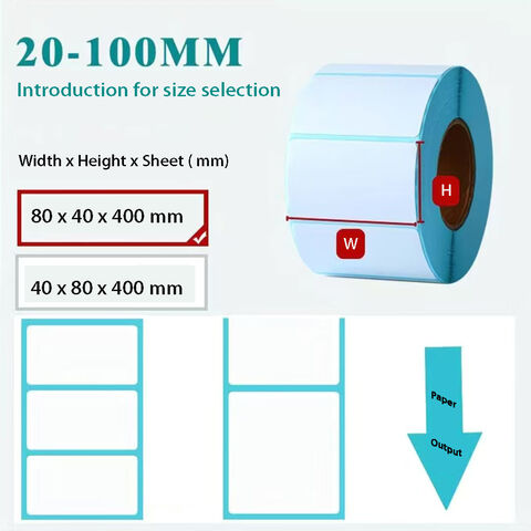 Rollo de etiquetas adhesivas térmicas para envíos, etiquetas de papel para direcciones postales, etiquetas de códigos de barras