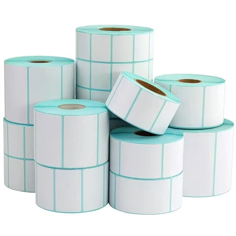 Rollo de etiquetas adhesivas térmicas para envíos, etiquetas de papel para direcciones postales, etiquetas de códigos de barras