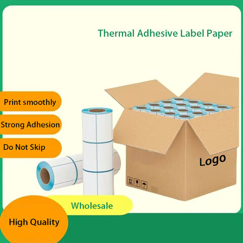 Rollo de etiquetas adhesivas térmicas para envíos, etiquetas de papel para direcciones postales, etiquetas de códigos de barras