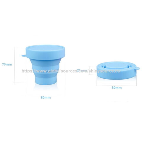 Vaso de Viaje Plegable de Silicona Portátil, Taza de Camping Plegable de Goma con Mosquetón y Correa para Colgar