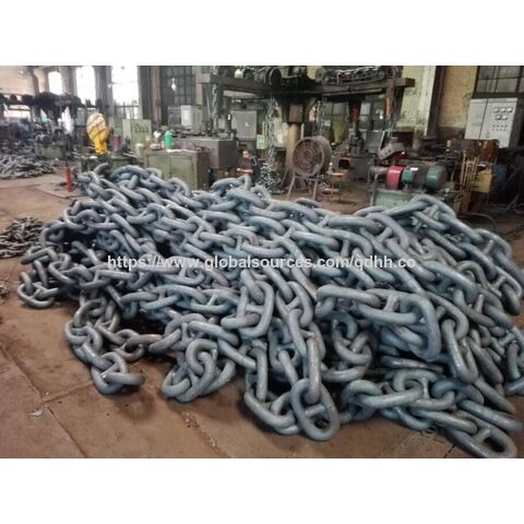 Cadena de Ancla de Eslabones con Pernos S.C. Resistente a la Corrosión - Alquitranada Negra/Galvanizada por Inmersión en Caliente