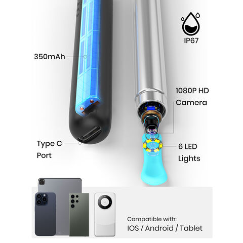 Otoscopio Inalámbrico OEM con Cámara HD, Iluminación LED y Control por APP para Visualización Mejorada del Canal Auditivo