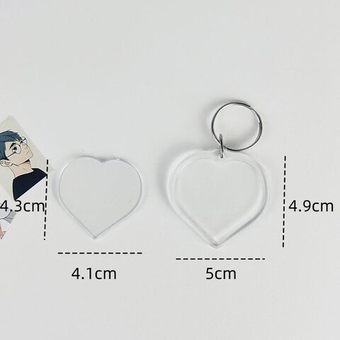 Llavero de fotos personalizado, creativo, en stock, con forma personalizada, colgante para teléfono móvil en blanco, llavero con marco de fotos acrílico transparente