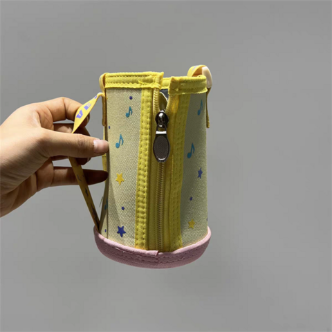 Wasserflaschentasche aus Neopren-Canvas mit verstellbarem Schultergurt, isolierte Flaschenhülle für Edelstahl-, Glas- und Plastikflaschen
