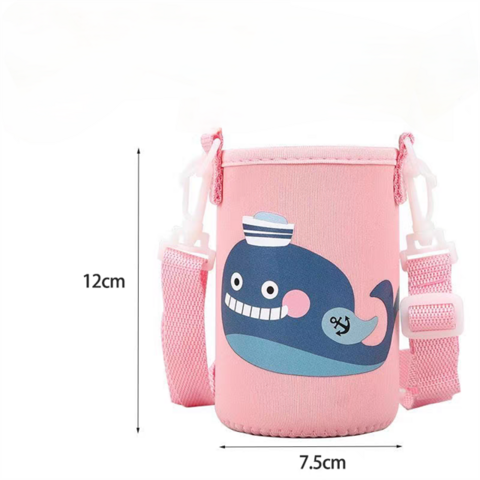 Wasserflaschentasche aus Neopren-Canvas mit verstellbarem Schultergurt, isolierte Flaschenhülle für Edelstahl-, Glas- und Plastikflaschen