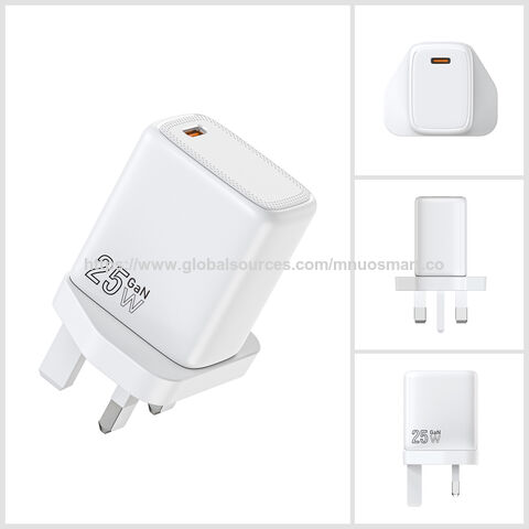 MNUO Bestseller 25W GaN-Ladegerät mit PPS/PD/DC-Protokoll, UK-Stecker, für Laptop/OnePlus, OEM/ODM-Lieferant