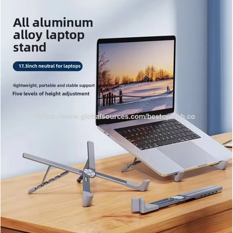 Suporte Portátil de Alumínio em Forma de X para Notebook 2026: 7 Ângulos de Inclinação e Altura Ajustável