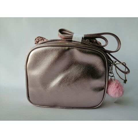 Bolsa transversal rosa infantil da moda, mini bolsas de ombro fofas para meninas com orelha, mais vendidas