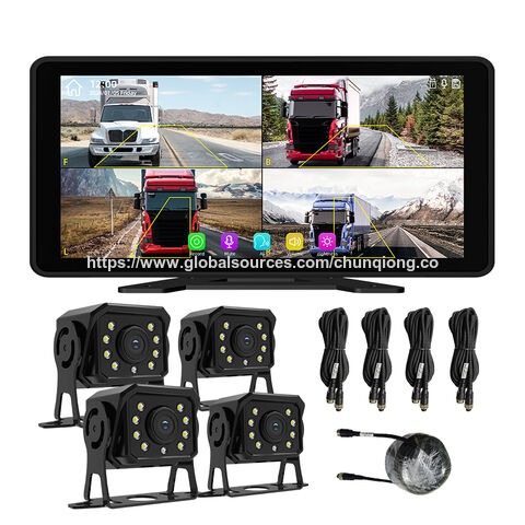 10,36 Zoll 4CH Full HD 1080P AHD Loop Videorecorder Auto Touchscreen 4 Kanal MP5 Mobile DVR Black Box für Fahrzeug LKW RV