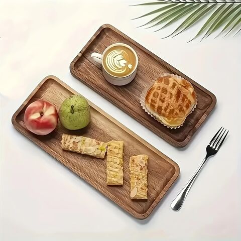 Bandeja de Madera Elegante - Perfecta para Frutos Secos, Aperitivos y Refrescos - Plato de Café - Accesorios Únicos de Decoración para el Hogar - Cocina