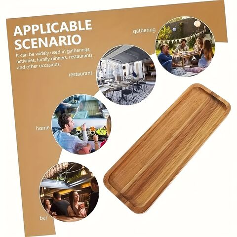 Bandeja de Madera Elegante - Perfecta para Frutos Secos, Aperitivos y Refrescos - Plato de Café - Accesorios Únicos de Decoración para el Hogar - Cocina