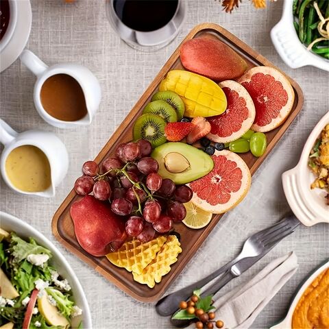 Bandeja de Madera Elegante - Perfecta para Frutos Secos, Aperitivos y Refrescos - Plato de Café - Accesorios Únicos de Decoración para el Hogar - Cocina