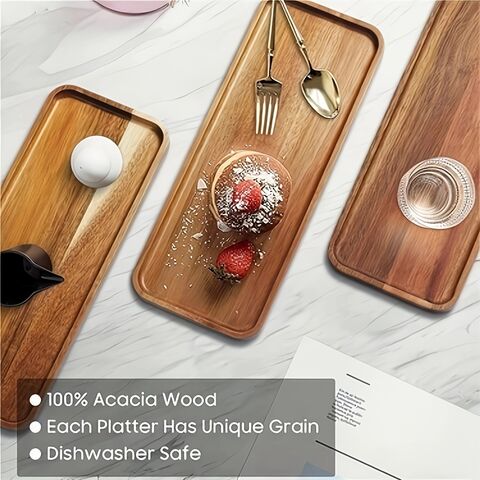 Bandeja de Madera Elegante - Perfecta para Frutos Secos, Aperitivos y Refrescos - Plato de Café - Accesorios Únicos de Decoración para el Hogar - Cocina