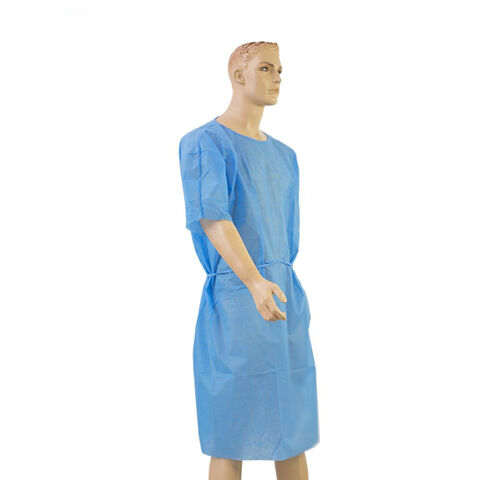 Camisolas de paciente de polipropileno, leves e respiráveis com fecho de velcro no pescoço