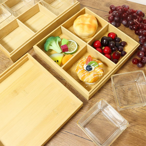 Individuell anpassbare Süßigkeiten- und Nuss-Display-Box mit Deckel für Kinder – Geteilte Servierplatte für Sofa, Picknick und Aufbewahrung