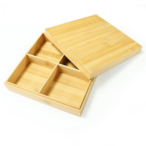 Individuell anpassbare Süßigkeiten- und Nuss-Display-Box mit Deckel für Kinder – Geteilte Servierplatte für Sofa, Picknick und Aufbewahrung
