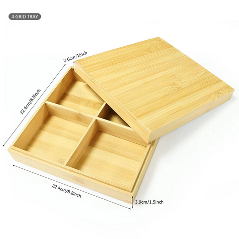 Individuell anpassbare Süßigkeiten- und Nuss-Display-Box mit Deckel für Kinder – Geteilte Servierplatte für Sofa, Picknick und Aufbewahrung