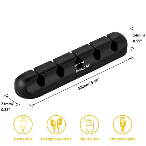 Clips de Bureau en Silicone Best-Seller, Ensemble de Clips Multifonctionnels pour Câbles de Données, Organisateur de Câbles, Attaches de Câbles