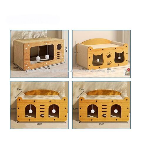 Arranhador para gatos para todas as estações, caixa de areia para gatos, estrutura de escalada para gatos integrada, brinquedo anti-desgaste para gatos