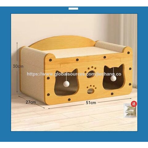 Arranhador para gatos para todas as estações, caixa de areia para gatos, estrutura de escalada para gatos integrada, brinquedo anti-desgaste para gatos