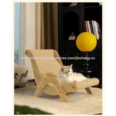 Cama reclinável para gatos, arranhador, sofá para gatos, rede para animais de estimação, tapete de sisal resistente a arranhões para afiar as unhas, evita a dispersão de areia para gatos