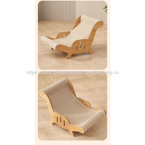 Cama reclinável para gatos, arranhador, sofá para gatos, rede para animais de estimação, tapete de sisal resistente a arranhões para afiar as unhas, evita a dispersão de areia para gatos