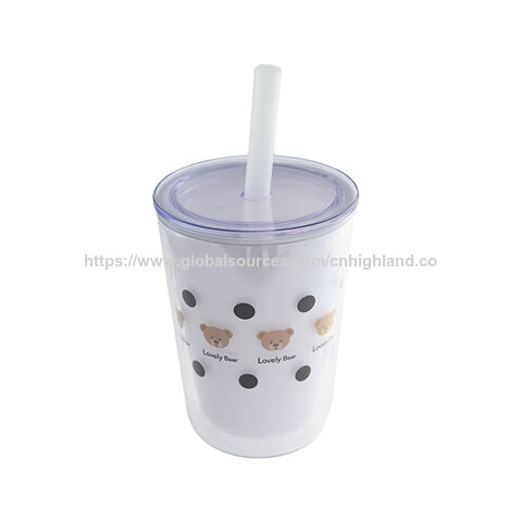 Vaso Reutilizable de Doble Pared AS de 710 ml con Pajita - Vaso de Plástico sin BPA para Uso Comercial, Logotipo Personalizado al por Mayor Disponible