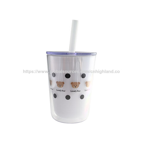 Vaso Reutilizable de Doble Pared AS de 710 ml con Pajita - Vaso de Plástico sin BPA para Uso Comercial, Logotipo Personalizado al por Mayor Disponible