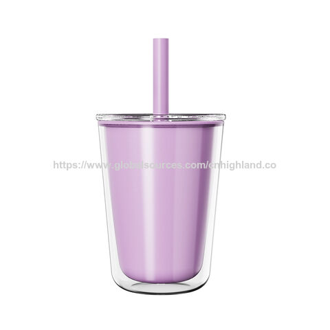Vaso Reutilizable de Doble Pared AS de 710 ml con Pajita - Vaso de Plástico sin BPA para Uso Comercial, Logotipo Personalizado al por Mayor Disponible