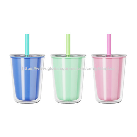 Vaso Reutilizable de Doble Pared AS de 710 ml con Pajita - Vaso de Plástico sin BPA para Uso Comercial, Logotipo Personalizado al por Mayor Disponible