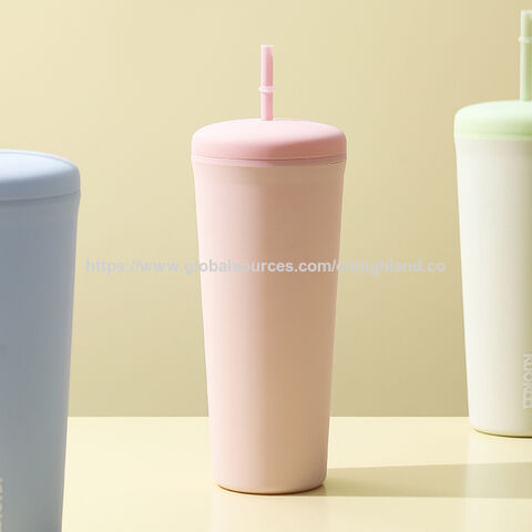 Vaso de agua de plástico AS de 18 oz y 750 ml con impresión personalizada y gran capacidad con pajita para pedidos al por mayor, regalos promocionales y eventos corporativos