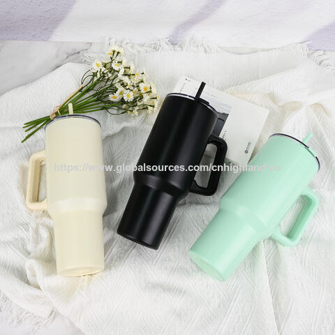 Vaso Térmico de Acero Inoxidable de 1.2L con Aislamiento al Vacío, Tapa con Pajita y Doble Pared para Coche, Oficina, Viajes y Uso al Aire Libre