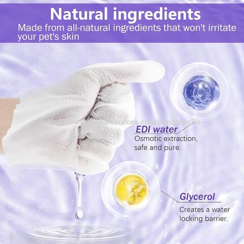 Lingettes Déodorantes et Nettoyantes pour Animaux de Compagnie, Gants de Toilette Doux Hypoallergéniques pour le Soin des Animaux