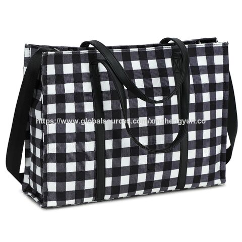 Sac fourre-tout pour ordinateur portable pour femmes, sac à bandoulière en toile pour le travail, sac messager pour ordinateur, sac à main pour enseignant, porte-documents de bureau avec TISSU AVEC GRS