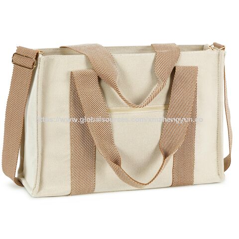 Sac fourre-tout pour ordinateur portable pour femmes, sac à bandoulière en toile pour le travail, sac messager pour ordinateur, sac à main pour enseignant, porte-documents de bureau avec TISSU AVEC GRS