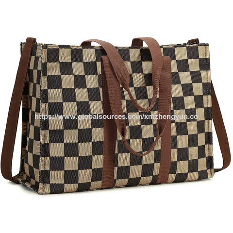 Sac fourre-tout pour ordinateur portable pour femmes, sac à bandoulière en toile pour le travail, sac messager pour ordinateur, sac à main pour enseignant, porte-documents de bureau avec TISSU AVEC GRS