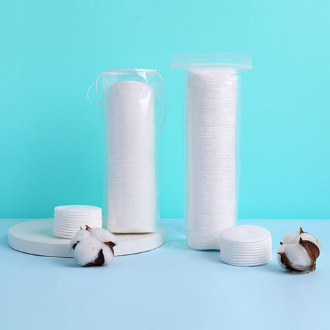 LD808 Coton Démaquillant Rond 100% Coton, Bords Micro-Perforés, Disques Démaquillants Épais Matelassés Trois Couches, 120 Pièces