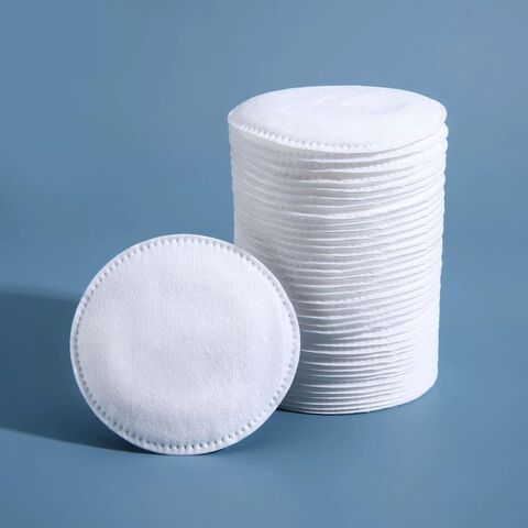 LD808 Coton Démaquillant Rond 100% Coton, Bords Micro-Perforés, Disques Démaquillants Épais Matelassés Trois Couches, 120 Pièces