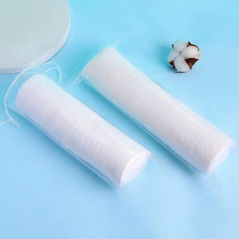LD808 Coton Démaquillant Rond 100% Coton, Bords Micro-Perforés, Disques Démaquillants Épais Matelassés Trois Couches, 120 Pièces